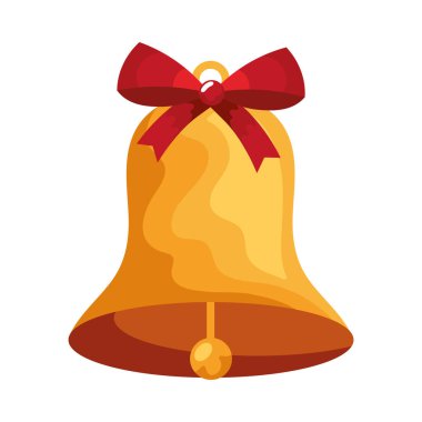 Noel Altın Çan çizimi izole