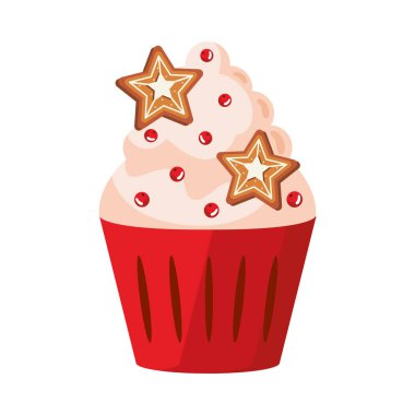 Yıldızlarla izole edilmiş tatlı çörekleri