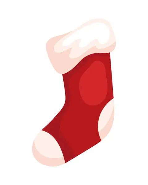圣诞节针织袜子图解孤立 — 图库矢量图片