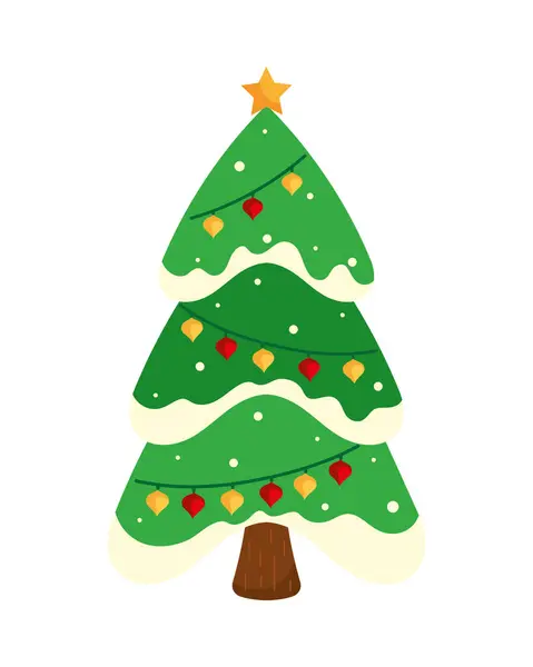 Christmas Tree Celebration Illustration Isolated — Stock Vector