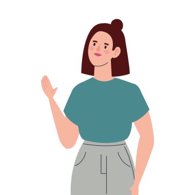 kadın karakter izole illüstrasyon tasarımı