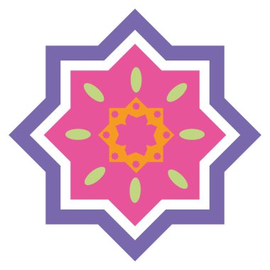 İslami yıldız renkleri vektörü izole edildi