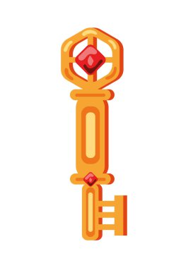 yakut vektörü izole edilmiş anahtar video oyunu