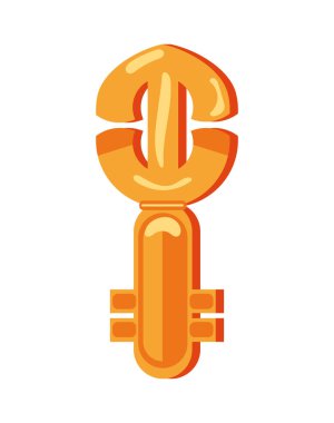 anahtar video oyunu altın vektörü izole edildi