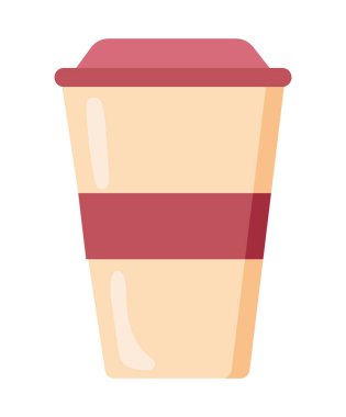 Pembe dekor vektörü izole edilmiş yeniden kullanılabilir kahve fincanı