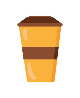 kahverengi dekor vektörü izole edilmiş yeniden kullanılabilir kahve fincanı