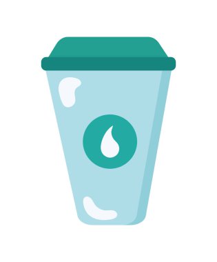 damla dekor vektörü izole edilmiş yeniden kullanılabilir kahve fincanı