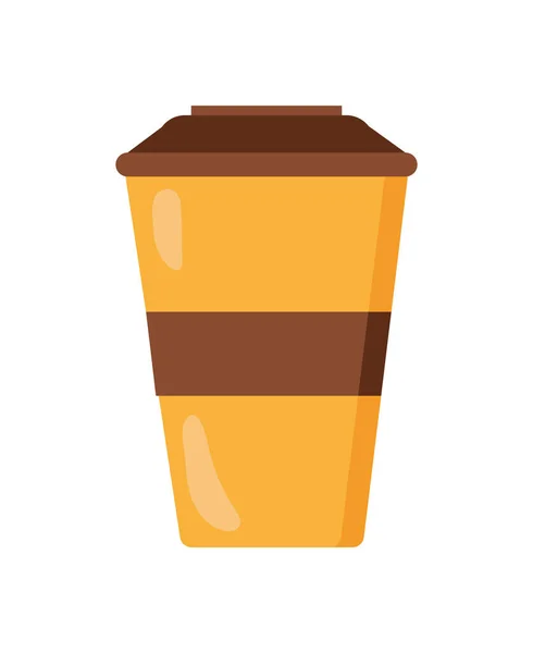 Återanvändbar Kaffekopp Med Brun Inredning Vektor Isolerad — Stock vektor