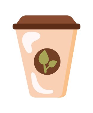 Dekor vektörü izole edilmiş yeniden kullanılabilir kahve fincanı