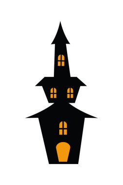 Cadılar Bayramı Şatosu korku illüstrasyon vektörü izole