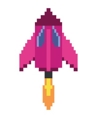 Savaş gemisi piksel mor vektör izole