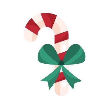 Noel kamışı tasarımı vektörü izole edildi