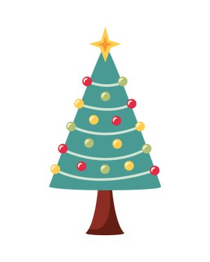 Noel ağacı illüstrasyon vektörü izole edildi