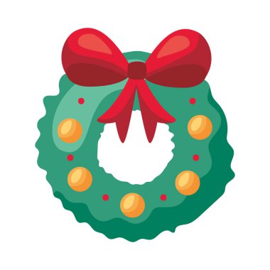 Noel çelengi tasarım vektörü izole edildi