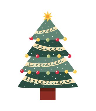 Noel ağacı tasarım vektörü izole edildi