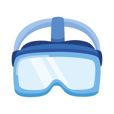 vr teknolojisi gözlükleri mavi vektör izole