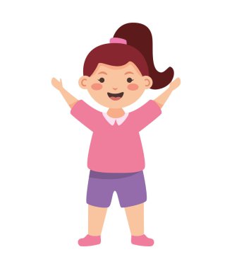 Öğrenci kız şirin vektör izole