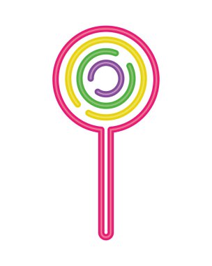 Neon şekilli şeker çizimi izole edildi