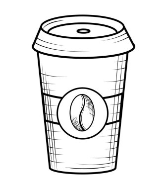 Kahve fincanı tek kullanımlık resimleme