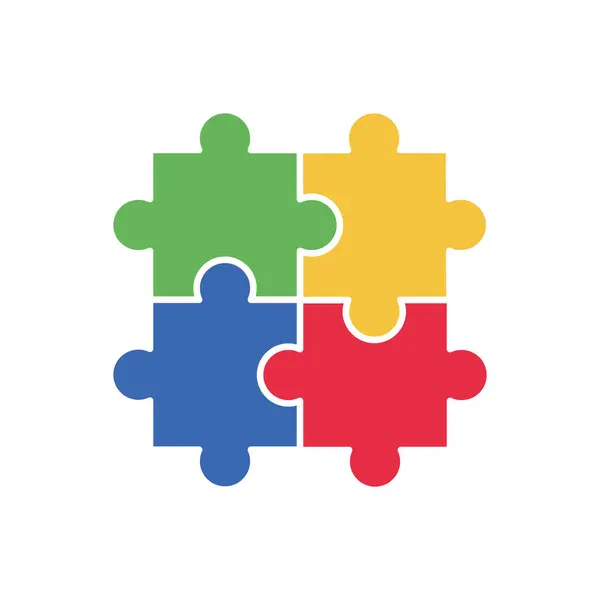 Autisme Puzzles Symbole Illustration Isolé — Image vectorielle