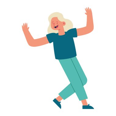 yaşlı kişi aktif çizim vektörü izole edildi