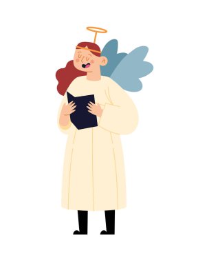 İncil vektörü izole edilmiş katolik melek.