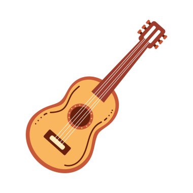 gitar akustik çizim vektörü izole edildi