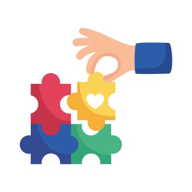 asperger puzzless tasarım vektörü izole edildi