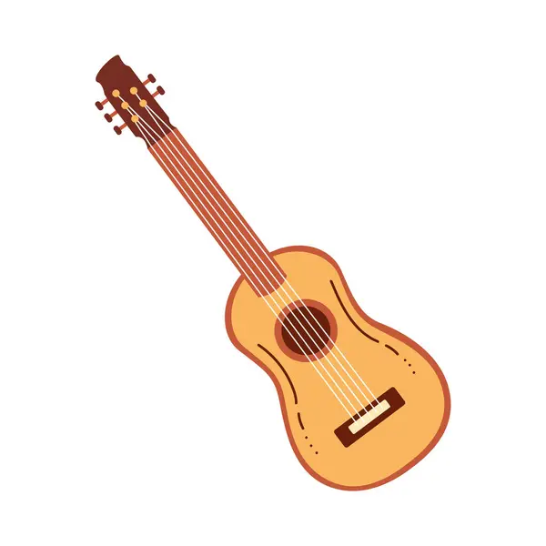 Guitarra Madeira Ilustração Vetor Isolado —  Vetores de Stock