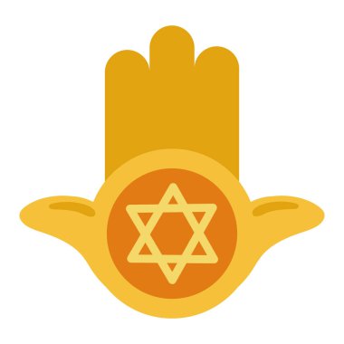 Hamsa el ve David yıldız vektörü izole edildi.