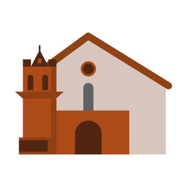 Kolombiya kilise illüstrasyon vektörü izole edildi