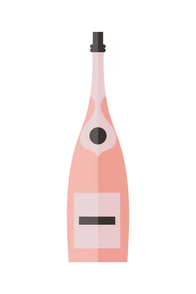Champagne Fles Roze Vector Geïsoleerd — Stockvector