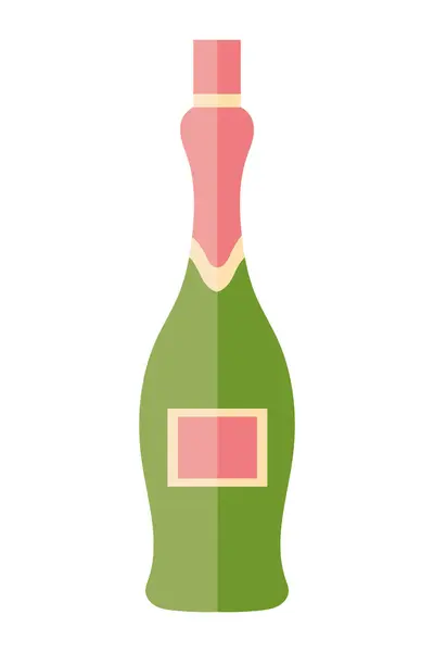Şampanya Şişesi Çizim Vektörü Izole Edildi — Stok Vektör