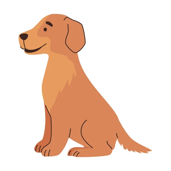 Perro Sentado Dibujo Animado Diseño Ilustración — Vector de stock