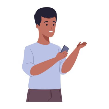 akıllı telefon yetişkin illüstrasyon tasarımı kullanılarak