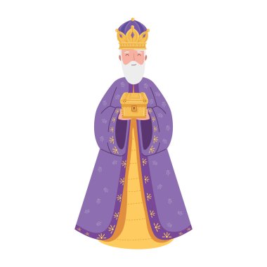 Hediye illüstrasyonlu bilge kral.