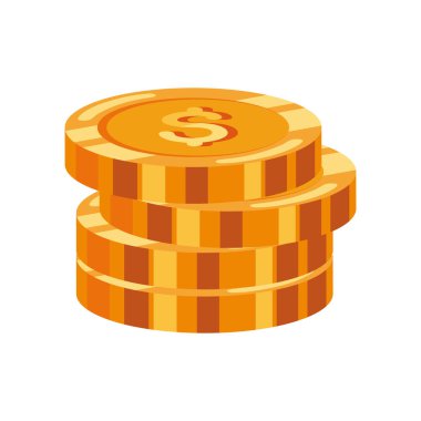 Altın madeni para yığını çizim tasarımı