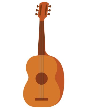 Meksika enstrümanı tahta gitar illüstrasyon tasarımı