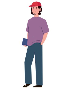 Çizim kitabı tasarımı olan bir adam