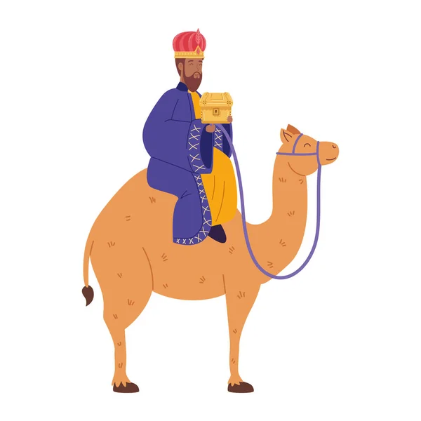 Epiphany Wise King Camel Illustration — Stock Vector