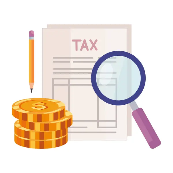 Daňové Přiznání Finanční Ilustrace Izolované — Stockový vektor