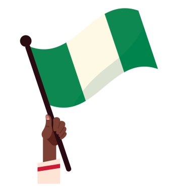 Nijerya bayrağı el illüstrasyon tasarımında