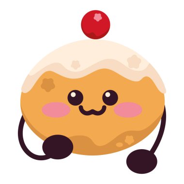 Hanuka karakteri kawaii sufganiyot illüstrasyon