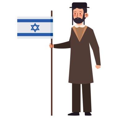 İsrail barış insanları bayrak illüstrasyonuyla Yahudi