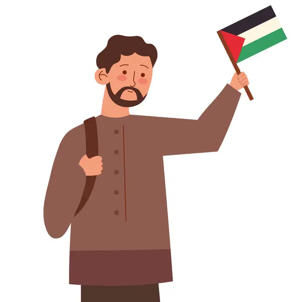 Palestino Salvar Personas Demostración Ilustración — Vector de stock