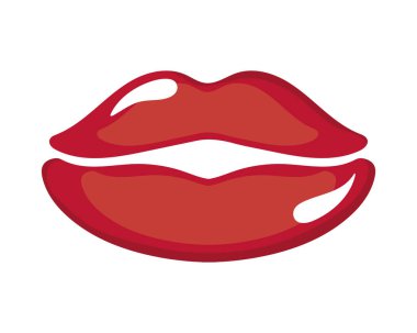 Öpücük dudakları izole illüstrasyon tasarımı