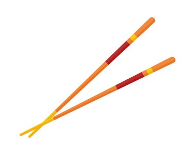 Japon yemek çubuğu tasarımı çizimi izole edilmiş.