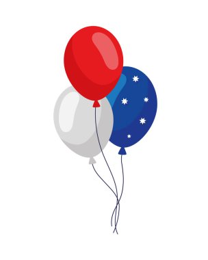 Avusturalya günü balonları görüntüleme izole edildi