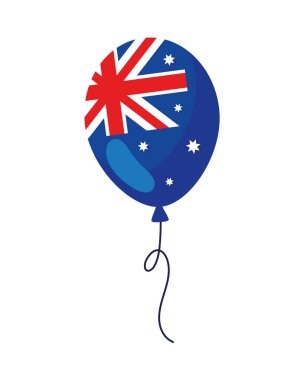 Bayrak illüstrasyonlu Avustralya günü balonu