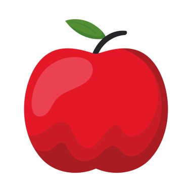 elma meyve tasarımı çizimi izole edildi